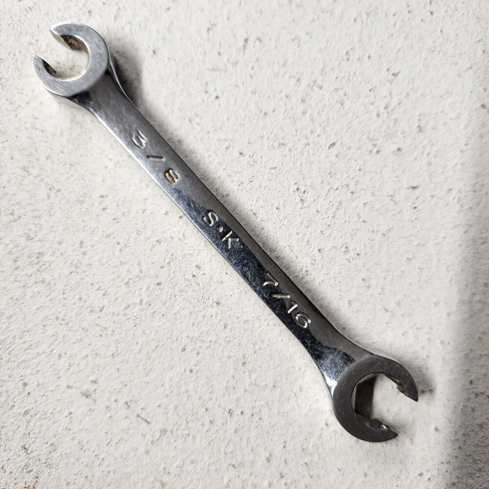 S-K Tools F1214 3/8" x 7/16" Regular Flare Nut Line Combination Wrench 6pt USA